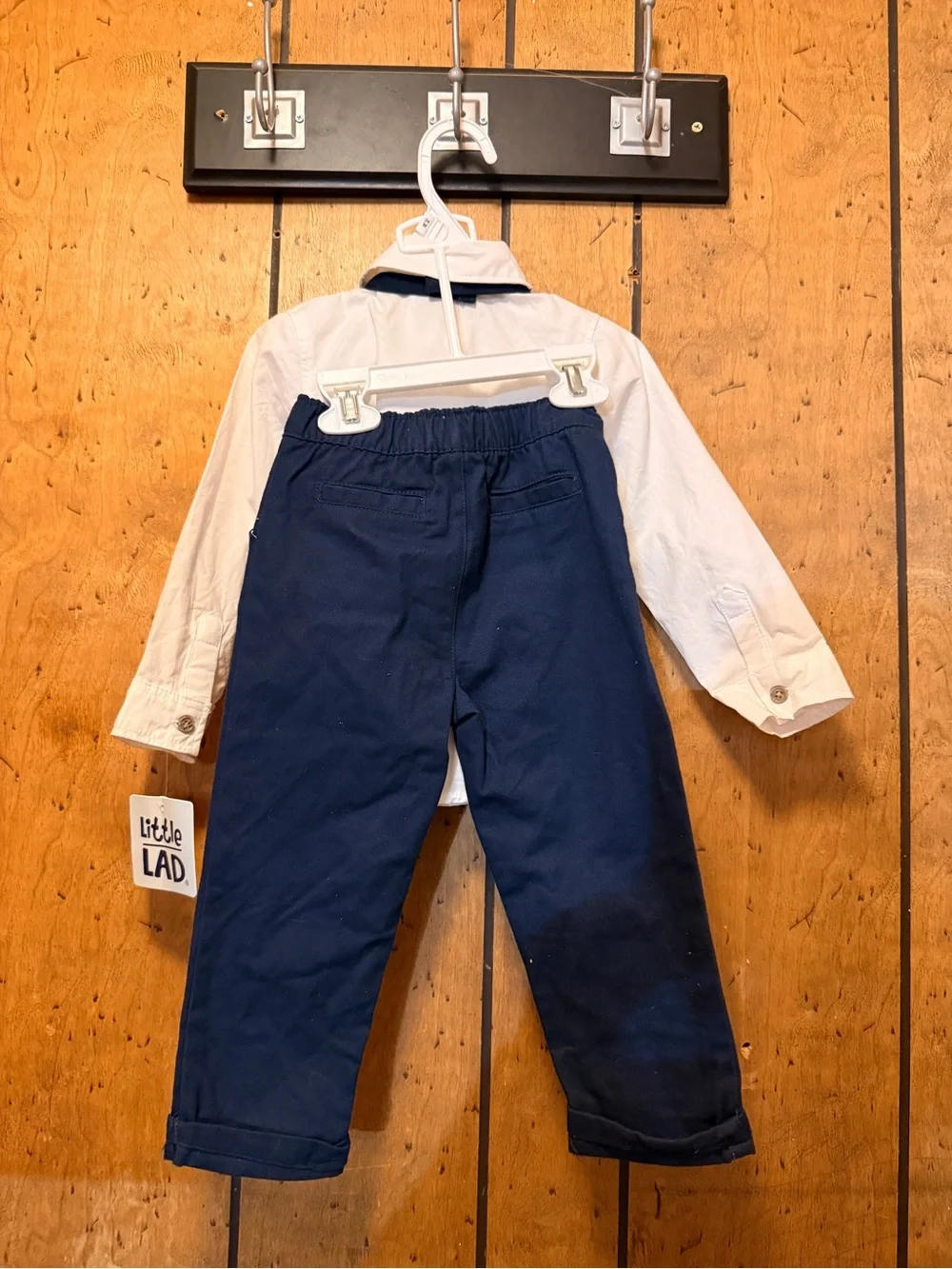 LAD Navy Plaid Vest & Bow Tie 3-Piece Kids Matching Set